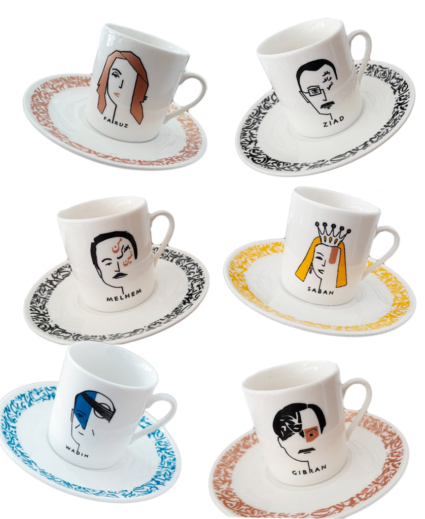 Lebanese Legends Coffee Cups - Set of 6