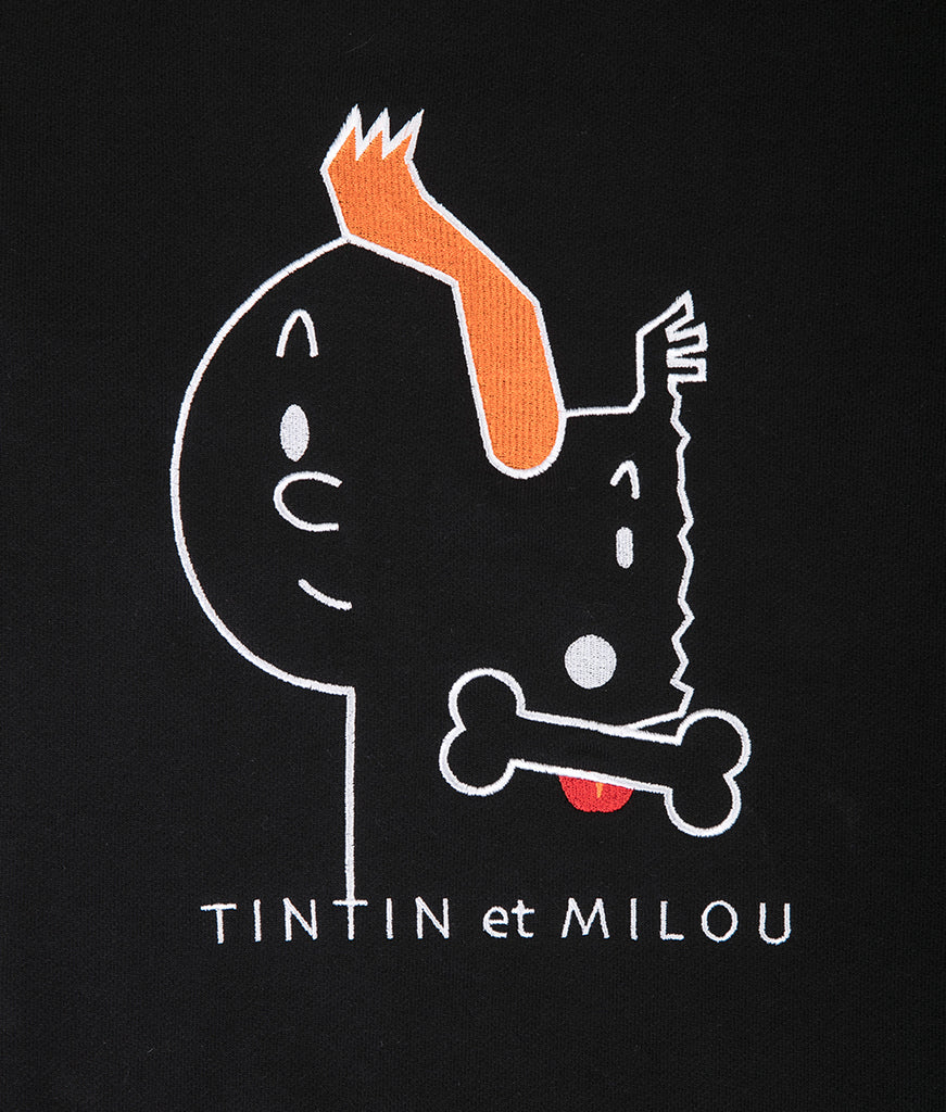 Tintin et Milou Black Sweatshirt